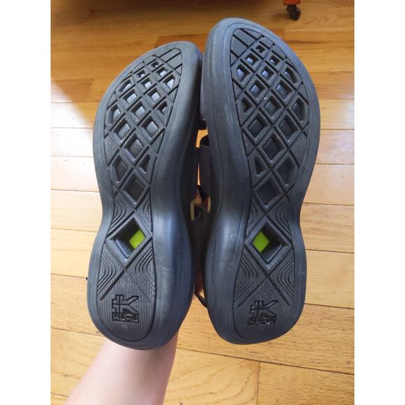 Kuru Athletic Sport Sandals Women's Size 11 Black Leather Velcro Comfort - Picture 8 of 9